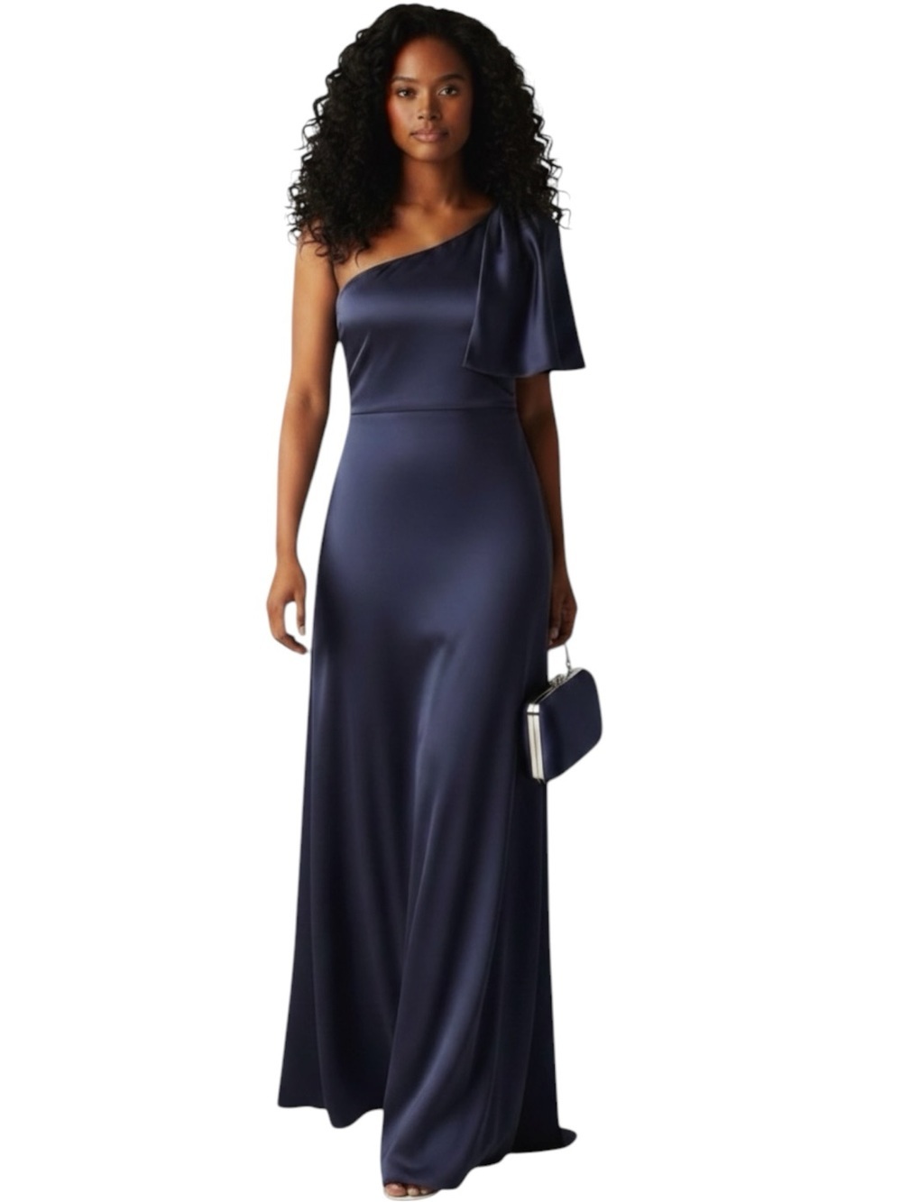 NWT SACHIN + BABI Deep Cobalt Sleeveless One Shoulder Bow Dress Gown Size 18W